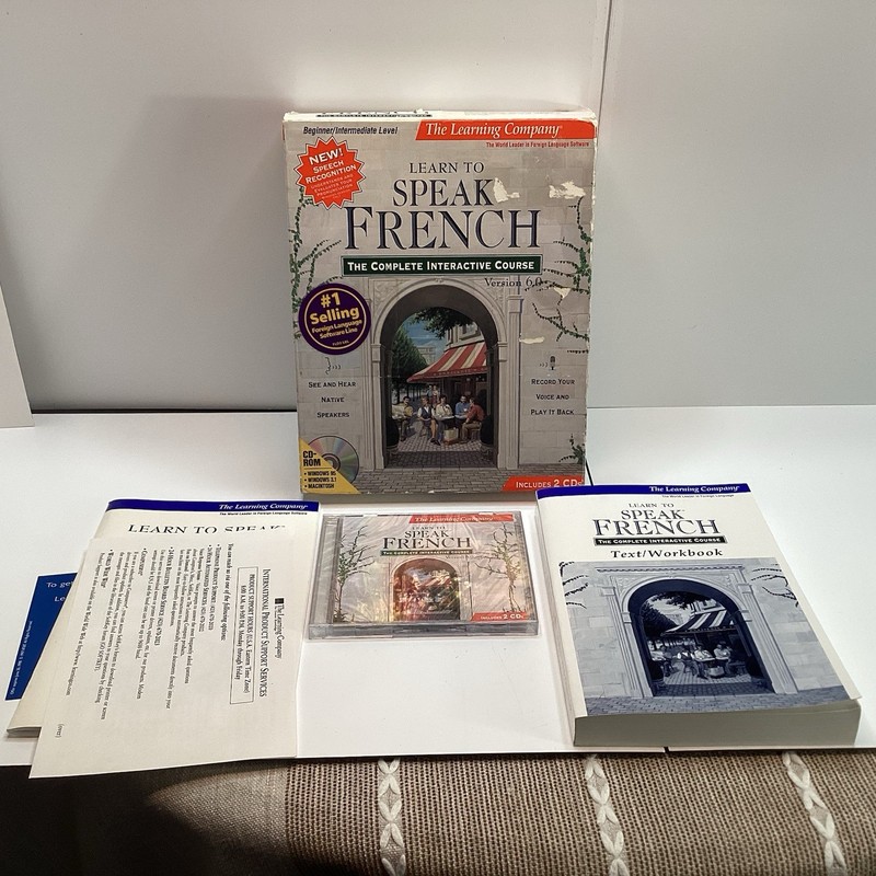 Learn To Speak French 2 CD-Rom Set Learning Company Version 6.0 (Open box)