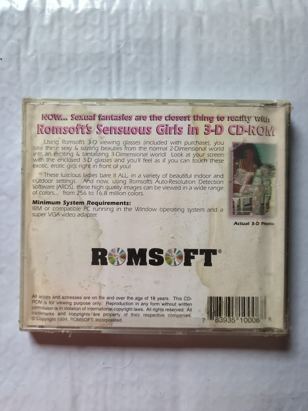 Romsoft 3D Sensuous Sexy Girls XCD Rom w/Glasses Sealed Adult 18+ Stained? gallery