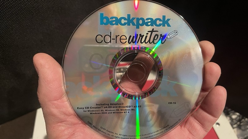 Backpack CD-Re Writer Vintage Software 2001