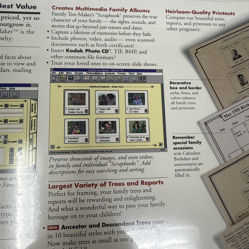 Broderbund Family Tree Maker Deluxe Edition 3.0 Windows 3 1/2" Diskette - Sealed gallery
