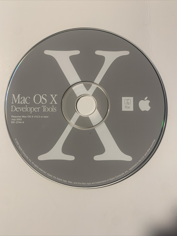 Apple Mac OS X Developer Tools CD – Power Mac G4 Cube V10.2 July 2002