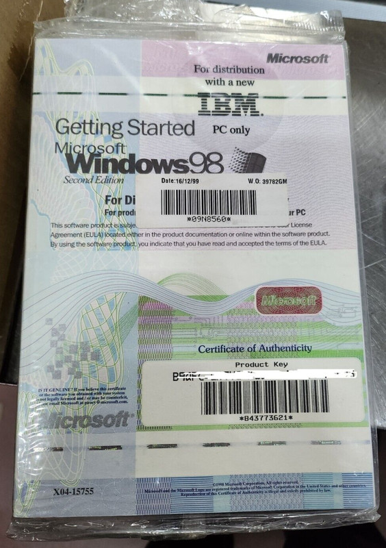 Microsoft Windows 98 SE (2nd Edition – booklet & COA) – NEW & Sealed!!!