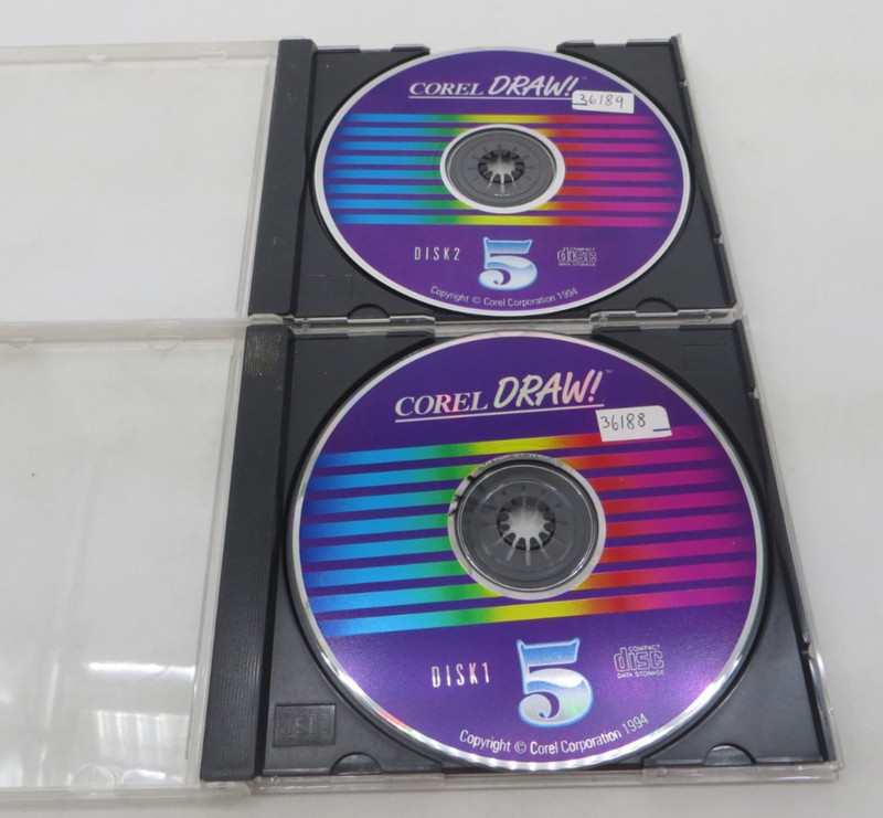 COREL DRAW! 5 (1994, CD-ROM) Computer Program Disks