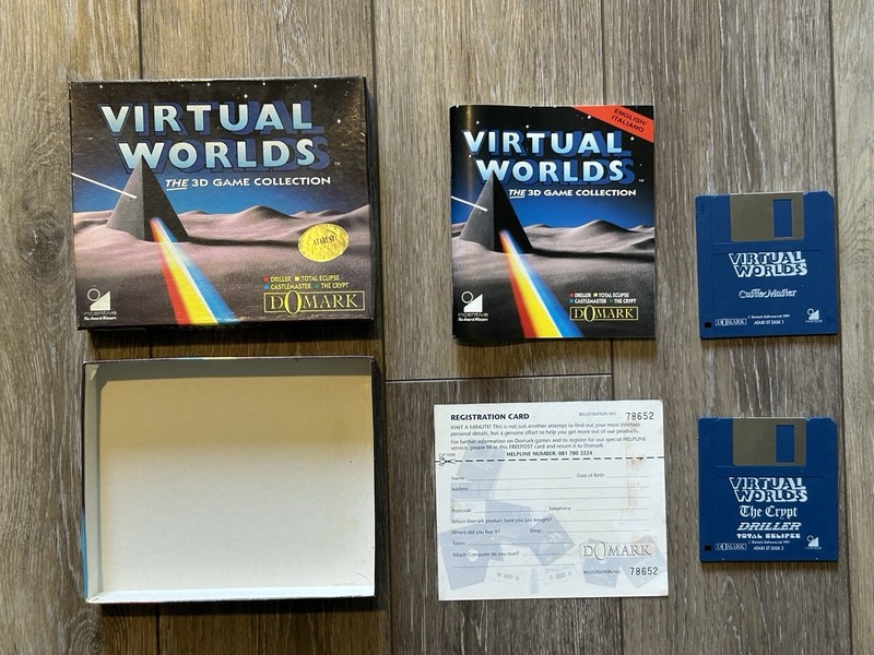 Atari ST Virtual Worlds Game by Domark Complete In Box CIB