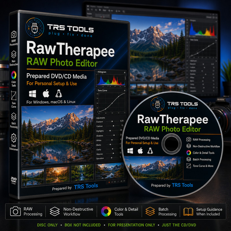 RawTherapee RAW Photo Editor DVD/CD Prepared Media Win