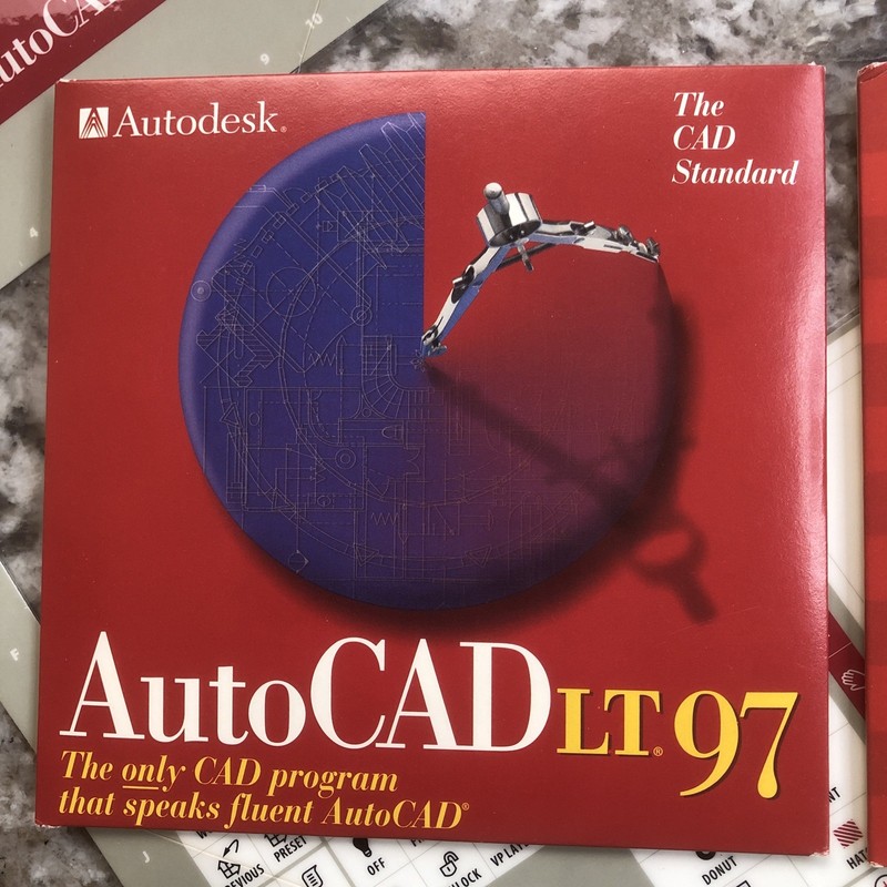 Autodesk AutoCAD LT 97 PC Vintage Software CD ROM Box & Learning Assistance Vtg gallery