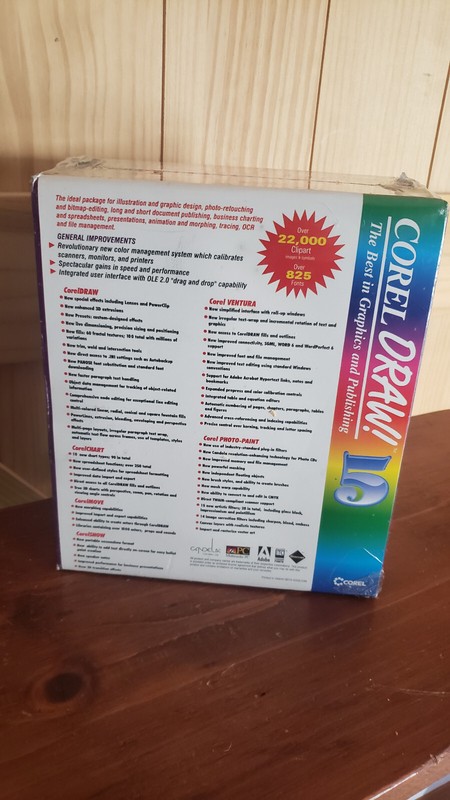 Corel DRAW 5 Software 3 CD-ROM Big Box Upgrade Version NOS Factory Sealed gallery