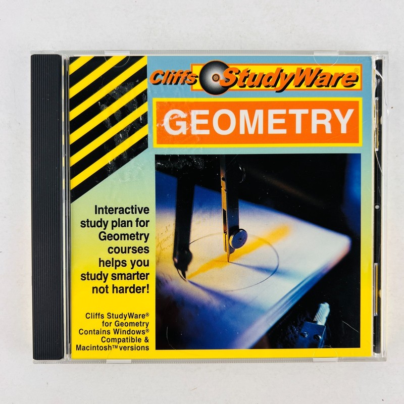 Cliffs StudyWare Geometry PC On CD ROM Win/Mac Software