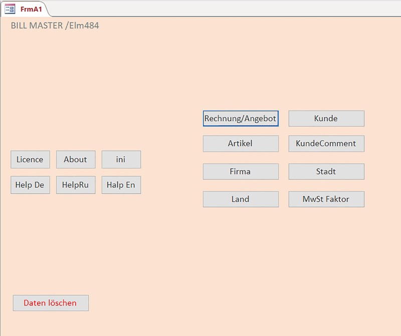 INVOICE PROGRAM BILL MASTER ELM #484