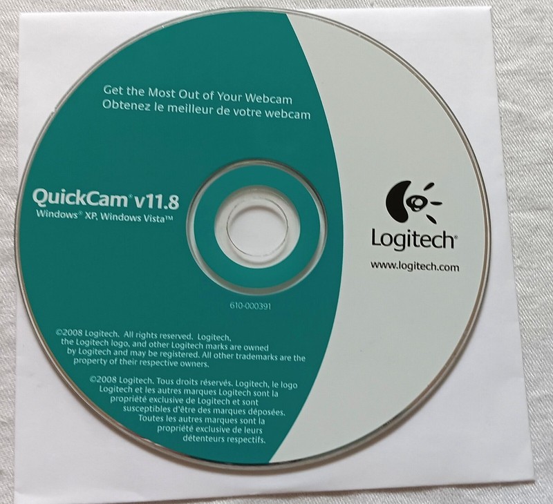⭐️⭐️⭐️⭐️⭐️ Logitech QuickCam v11.8 Windows XP Vista Webcam Drivers CD (2008)