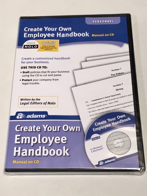 Adams Create Your Own Employee Handbook on CD - BRAND NEW SEALED gallery