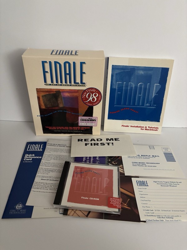 Finale 98 The Art Of Music Notation Macintosh Software – Near Mint Disc!