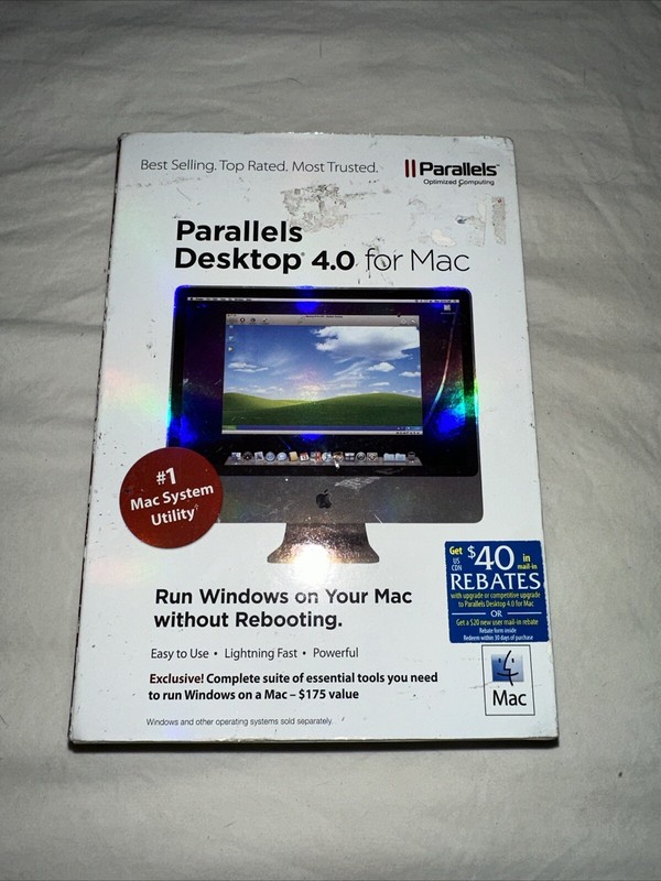 Parallel Desktop 4.0 for Mac OS X 10.4.11 or Later *MINT Condition w/ KEY