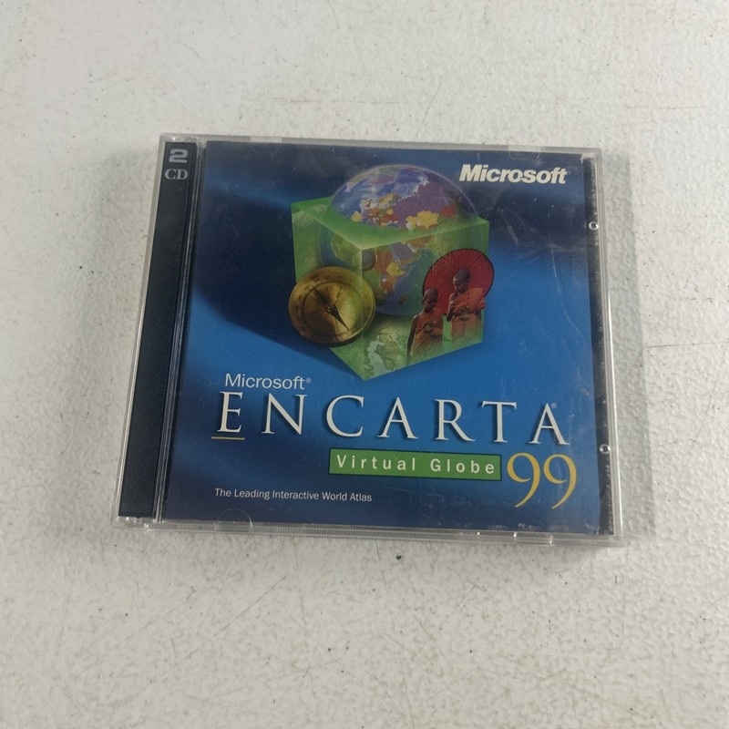 Microsoft Encarta Virtual Globe 1999 The Interactive World Atlas 2 Discs