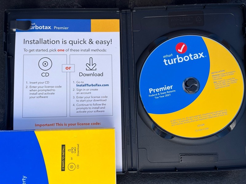 2021 TurboTax Premier Federal + State Investments & Rental Property CD *Open box gallery