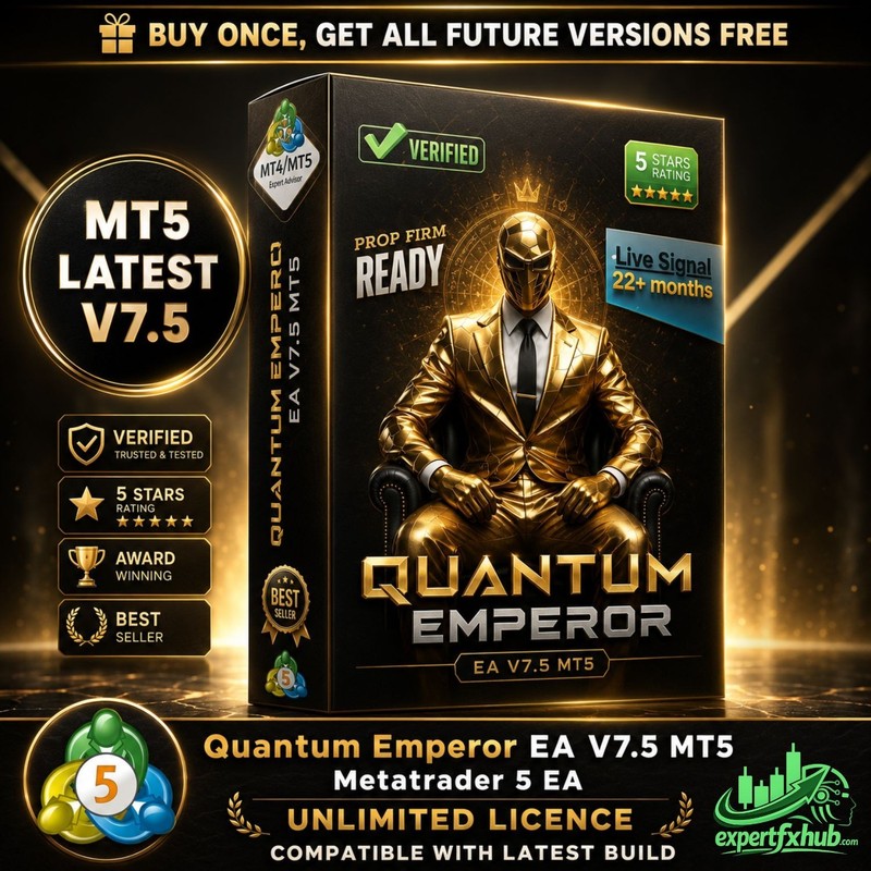 v7.5 Quantum Emperor EA Metatrader MT5 MQL5 Forex Robot prop firm
