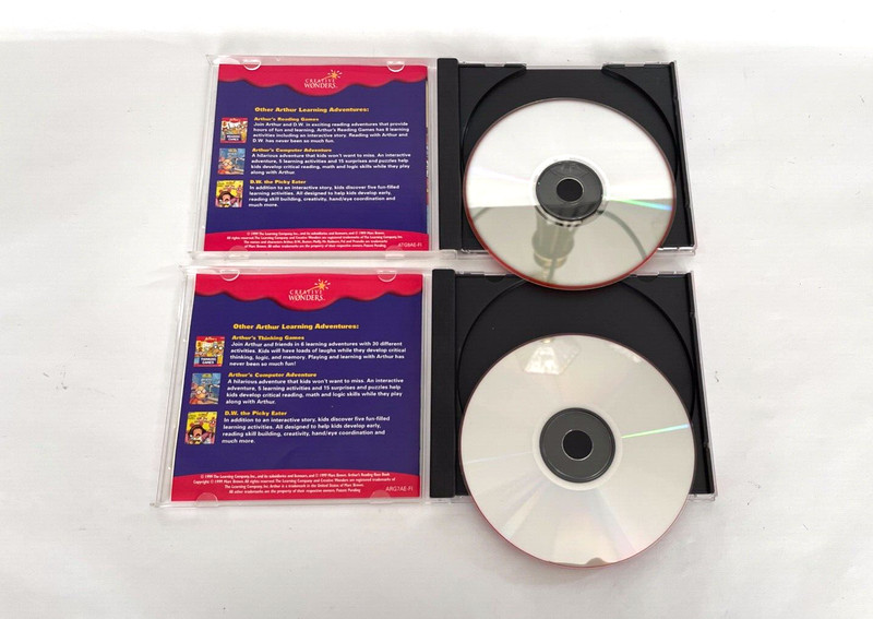 Lot of 2 Arthur's Reading &Thinking Games Creative Wonders 1999 PC CD-ROM gallery