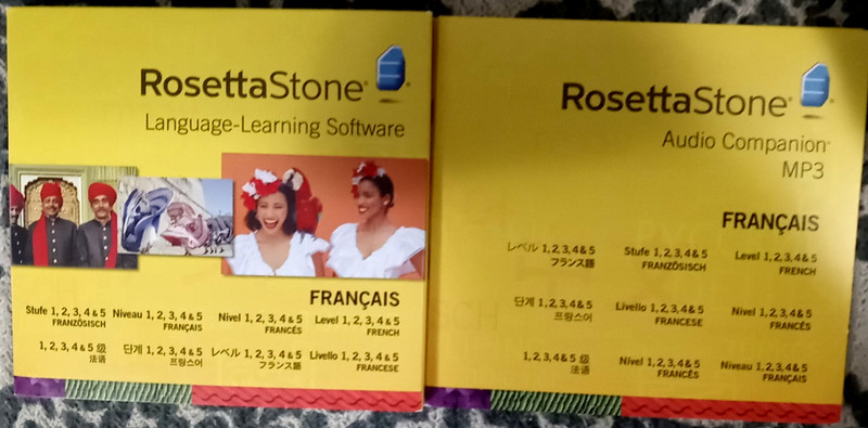 Rosetta Stone French / Francais Levels 1, 2,3,4 & 5 (NO HEADSET) only CDs & MP3
