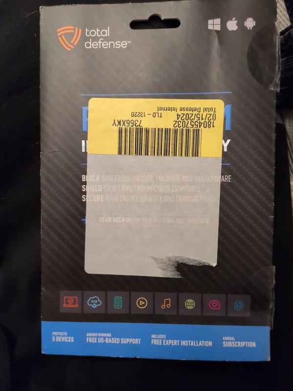 Total Defense Premium Internet Security (TLD13220 5 devices/1yr Sealed)