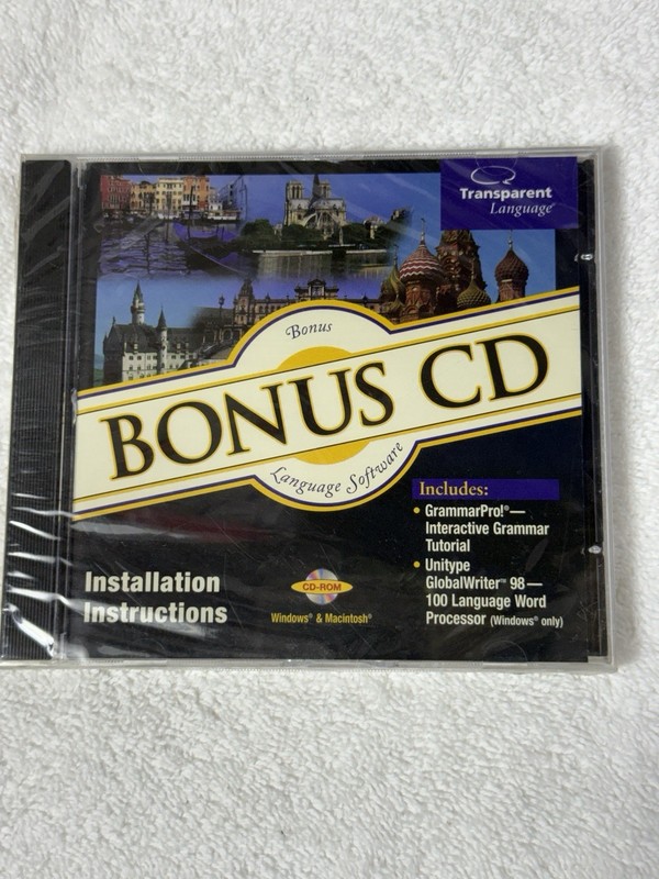 Bonus CD Transparent Language Software Windows Macintosh Grammar New and Sealed