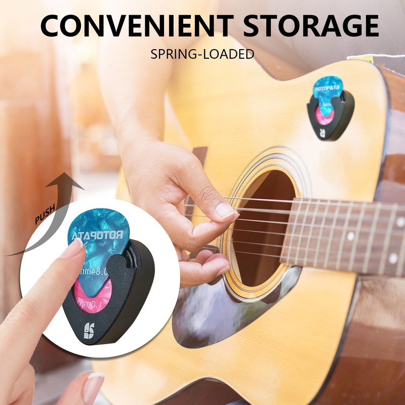 12 Pack Guitar Picks with Holder Organizer, 0.58 0.84 1.2mm Includes Thin Med... gallery