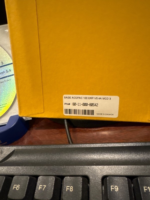BRAND NEW UNUSED SAGE ACCPAC 100 ERP V5.4A MCD 3. MASTER CD gallery