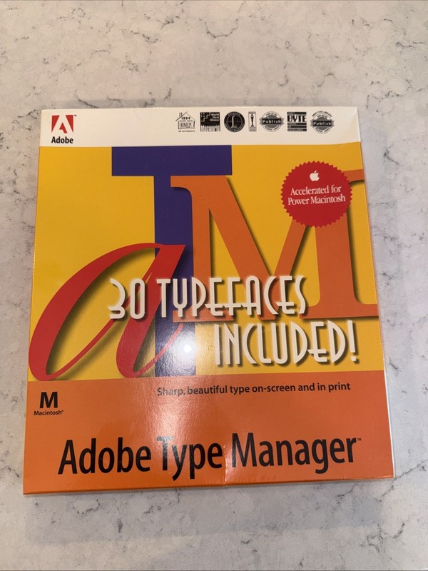 Adobe Type Manager 1989 – Macintosh Floppy Disks 3.5 – Sealed