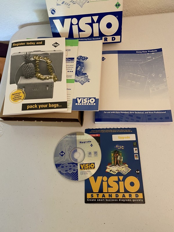 Visio Professional 5.0 Upgrade CD Windows NT / 95 Big Box Vintage Software gallery