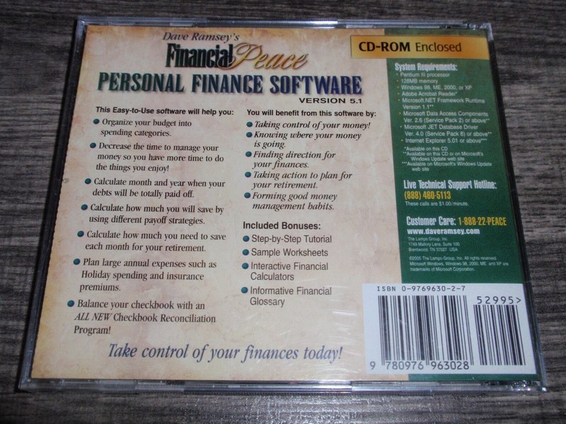 Dave Ramsey's Financial Peace Personal Finance Software Ver 5.1 PC Windows 98/XP gallery