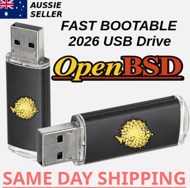 OpenBSD Latest Version Bootable USB Flash Drive Fast Melbourne Shipping 2026