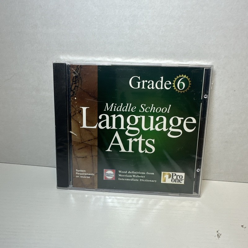 New Grade 6 Middle School Language Arts PC CD-ROM Software . Factory Sealed