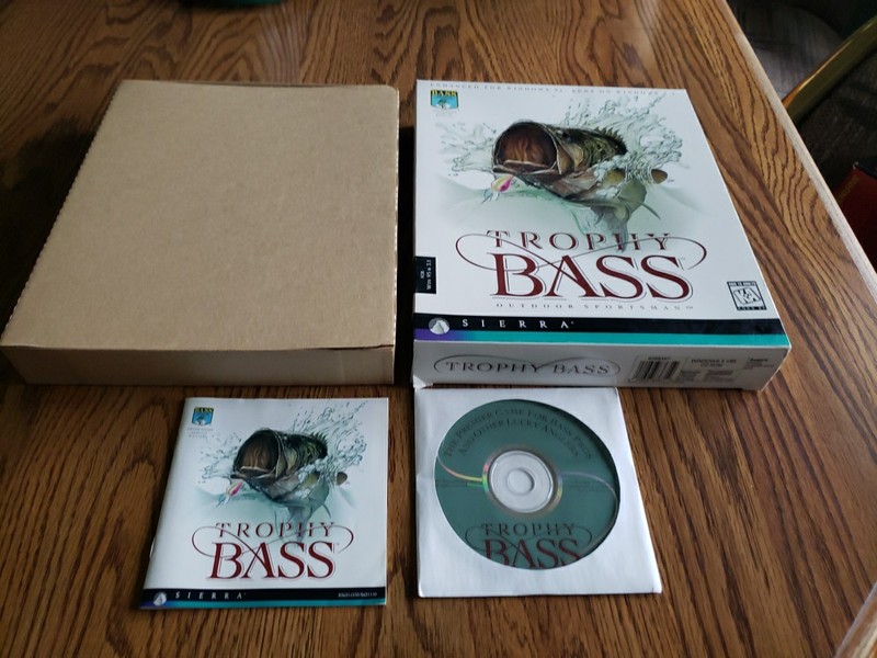 Vintage Sierra Trophy Bass Outdoor Sportsman PC CD-ROM Video Game w/ Outer Box