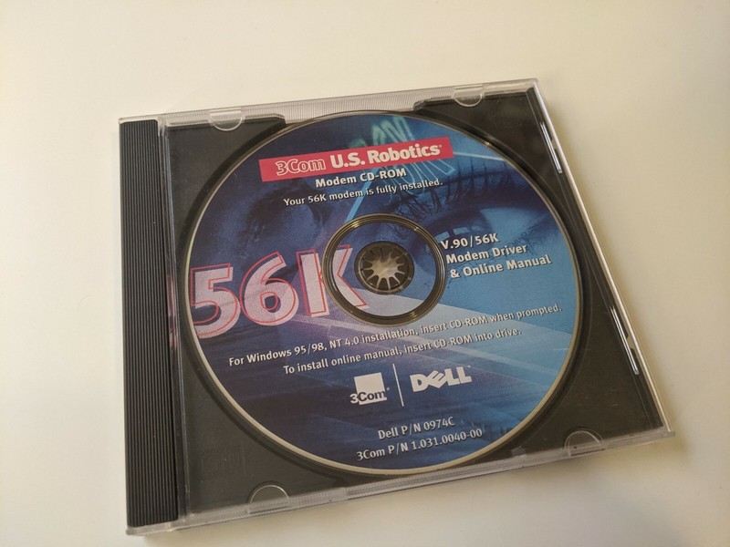3COM DELL US ROBOTICS V.90 56K Modem Driver & Online Manual CD-ROM