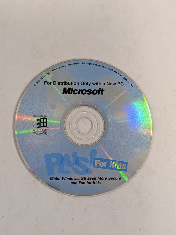 Microsoft PLUS! For Kids Windows 95 PC CD-ROM | DISC ONLY