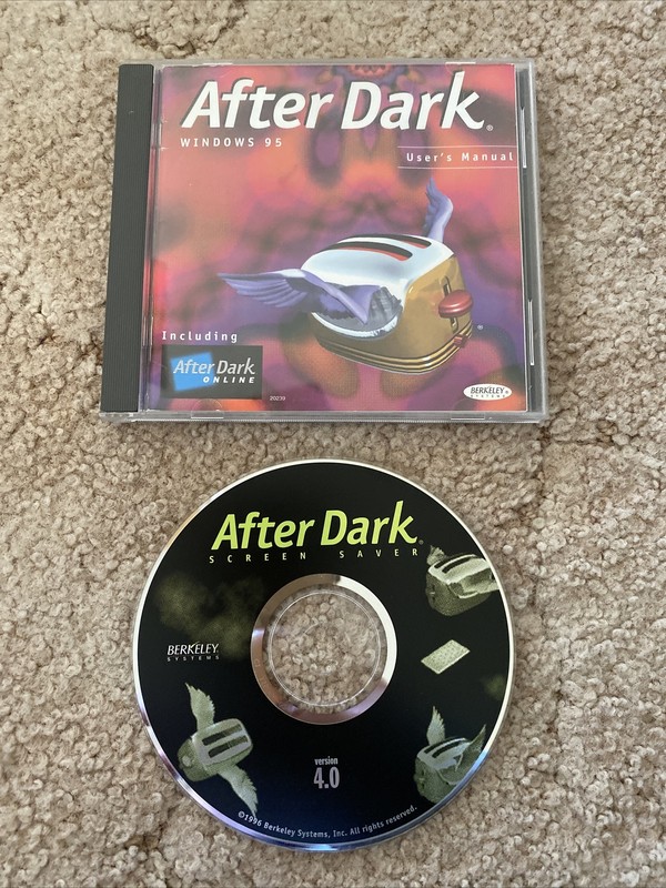 Vtg 1996 Berkeley Systems After Dark Screen Saver Version 4.0 CD w/ User Manual