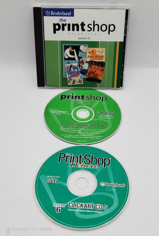 Broderbund The Print Shop Essentials v15 CD with ClickArt Graphics Windows gallery