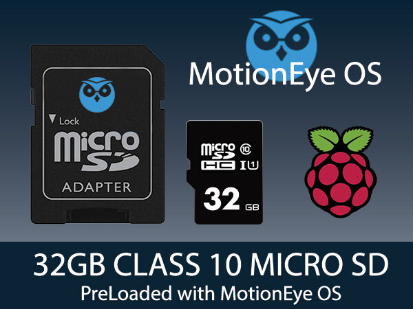 MotionEYEOS Video Surveillance for Raspberry Pi PreLoaded Class 10 Micro SD