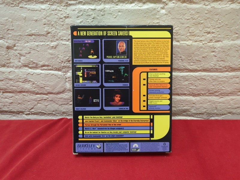 Star Trek The Next Generation 1994 Screen Saver PC/ Mac Berkely Complete 2 Disks gallery