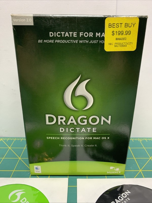 Dragon Dictate Speech Recognition for Mac OS x Version 2.0 (2) Disc + Manual gallery