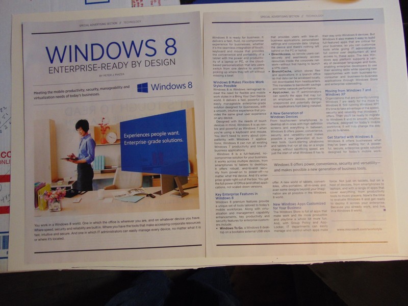 2012 WINDOWS 8 Operating System print ad
