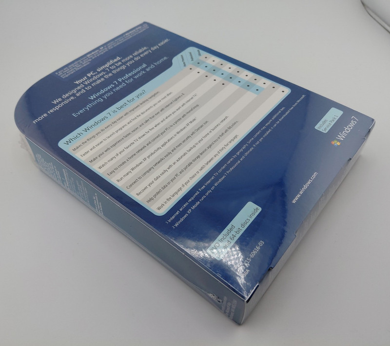 Microsoft Windows 7 Professional Full 32 & 64 Bit DVD Retail NEW-SEALED gallery