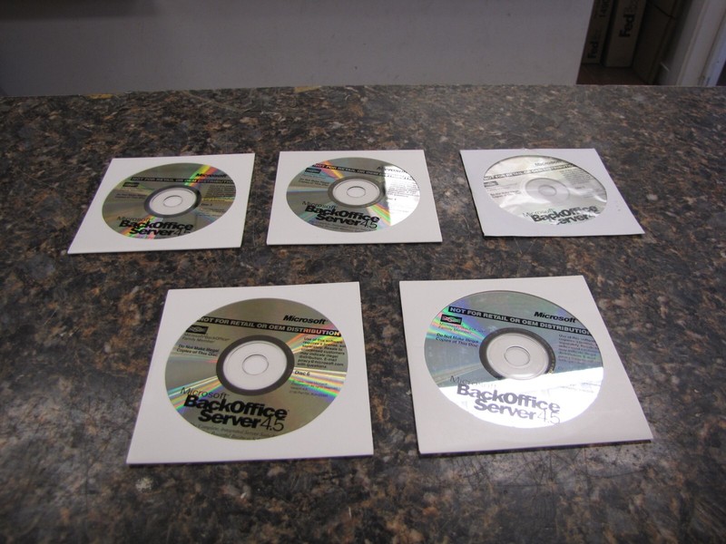 Lot of (5) Vintage Microsoft Back Office Server 4.5 CD-ROM Disks #3-7 – MH41