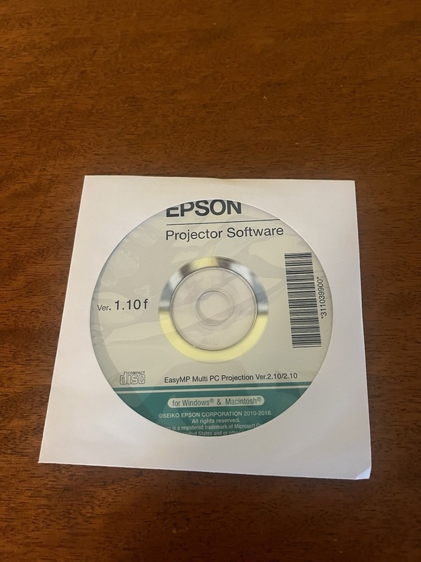 Software: Epson Projector Software for Windows & Macintosh Ver. 2.20 / 2.20