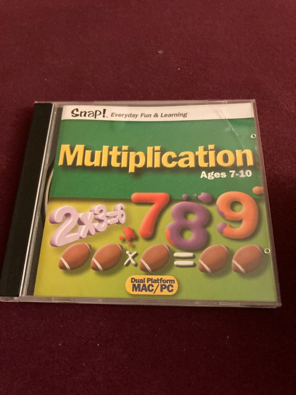 Snap Multiplication CD-ROM Fun Learning Homeschool Win Mac 2002 Ages 7-10 Vtg