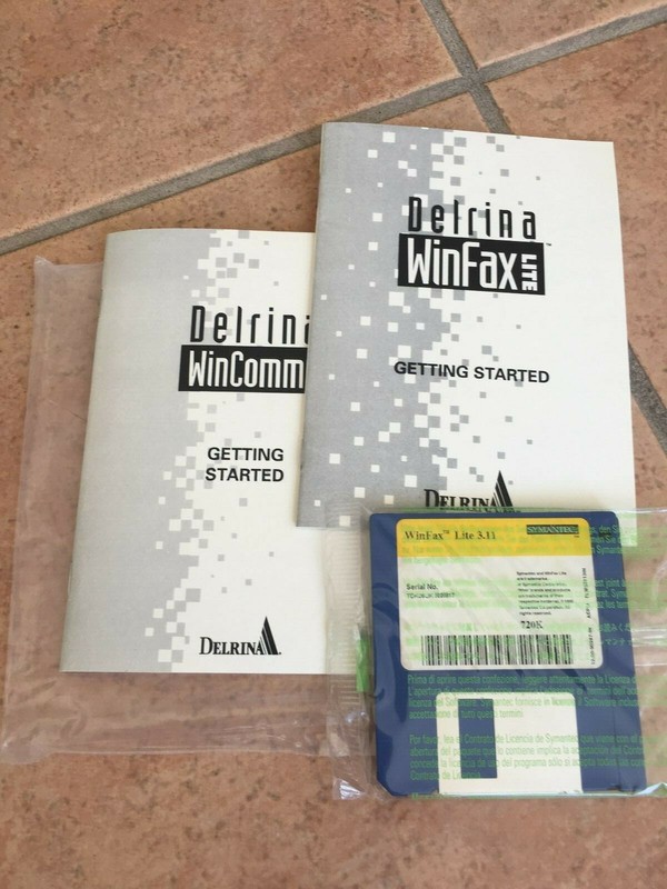 Vintage Delrina WinFax Lite 3.11 for Windows Diskette and Manuals