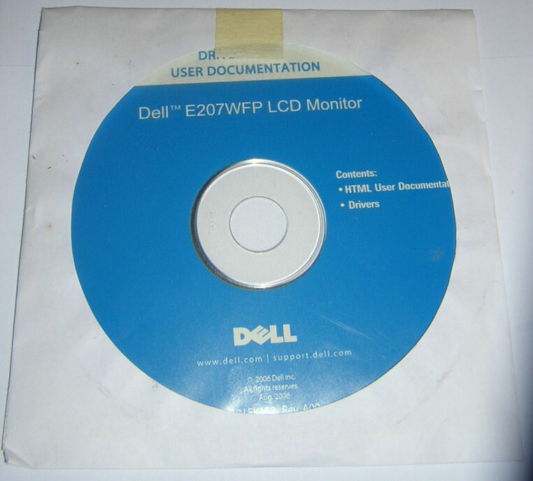 Dell E207WFP LCD Monitor Drivers and User Documentation CD-ROM