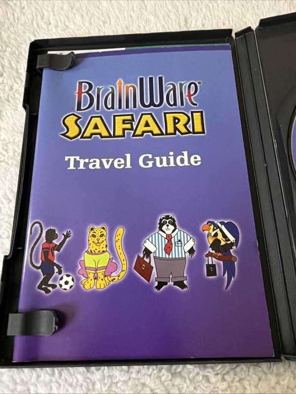 Brainware Safari Building Better Minds PC CD ROM B352 CIB MAC Travel Guide Card gallery