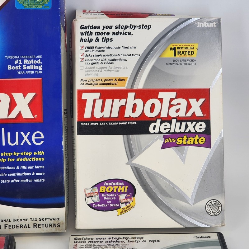 TurboTax Deluxe Software Collection 2000-2005 Intuit CD-ROM Vintage Computing gallery