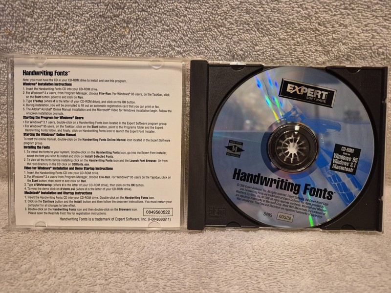 Vintage 1996 Handwriting Fonts PC/Mac CD-ROM by Expert Software gallery
