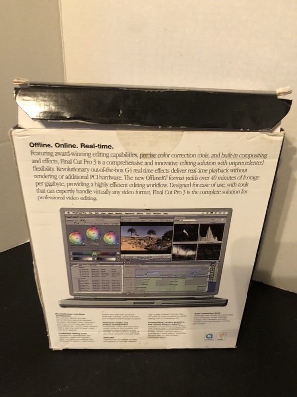 Apple Final Cut Pro 3 ACADEMIC (M8563Z/A) w/2 Licenses Complete W/Box gallery